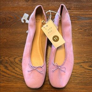 A New Day Pink Ballet Flats with Bow Detail